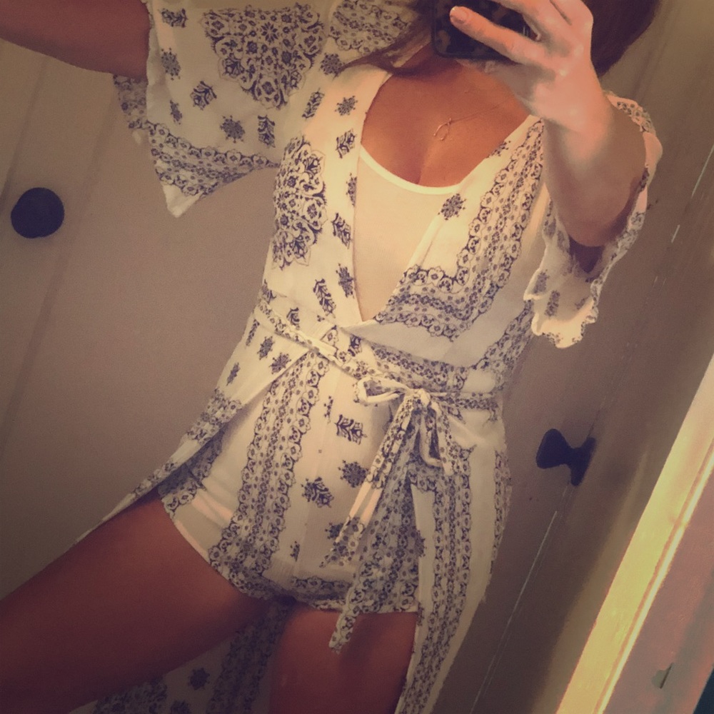 Romper with maxi skirt.